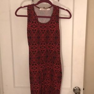 Red & Black Midi Aztec Dress w/ Racer Back!!